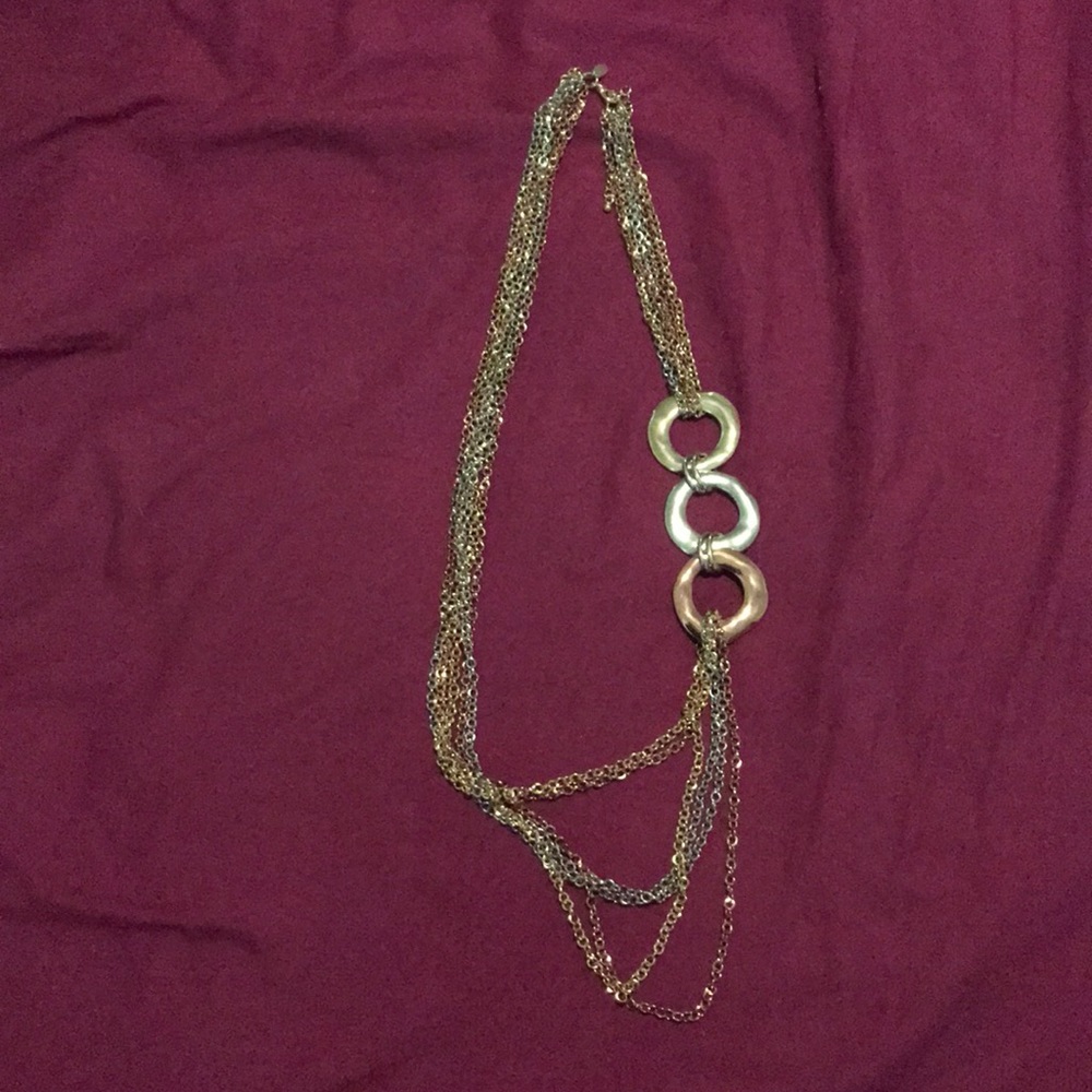 Chunky chain necklace. Gold, silver, and rose gold